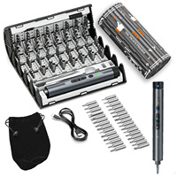 Ensemble de tournevis électrique sans fil professionnel de 128 pièces, batterie lithium-ion, couple maximal de 5 Nm, design compact, lumière LED pour