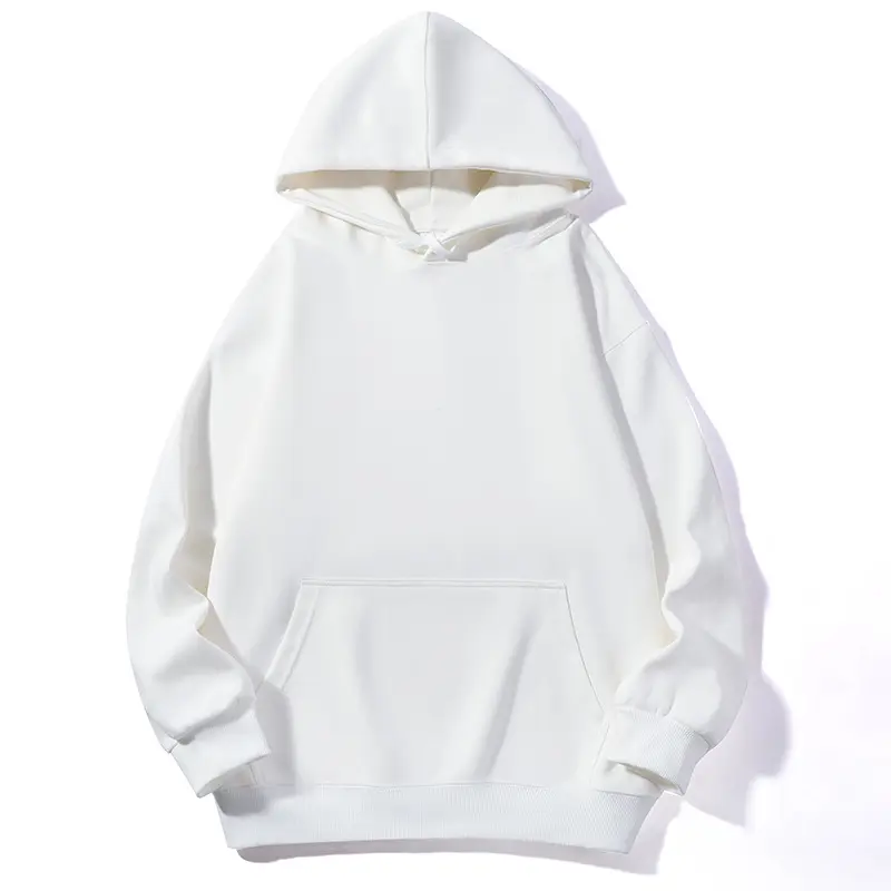 Heavy 100% algodão plus fleece hoodie inserir saco cor sólida hoodie outono 310g fundo hoodie manga comprida homens e mulheres o mesmo