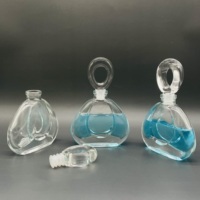 Flacon diffuseur de parfum tendance et unique en verre transparent avec bouchon anneau, flacon de parfum rond créatif pour parfum d'ambiance