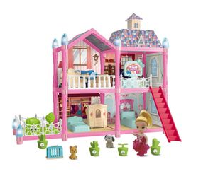 Nouveau design Toddler Playhouse 2-Story 4 Rooms Dollhouse Toy avec meubles et accessoires pour filles - Product Image 3