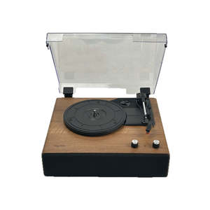 Walnut Wood 3 Speed <b>Vinyl</b> <b>Record</b> Player BT FM CD Gramophone with Integrated Speaker Turntable Decor High Fidelity Audio - Product Image 1