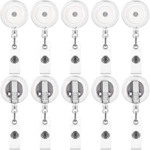 <span class=keywords><strong>Porte</strong></span>-badge rétractable en plastique avec clip pivotant rond pour cartes d'identité, badges nominatifs d'infirmières et de médecins - Marque Yili - Product Image 3