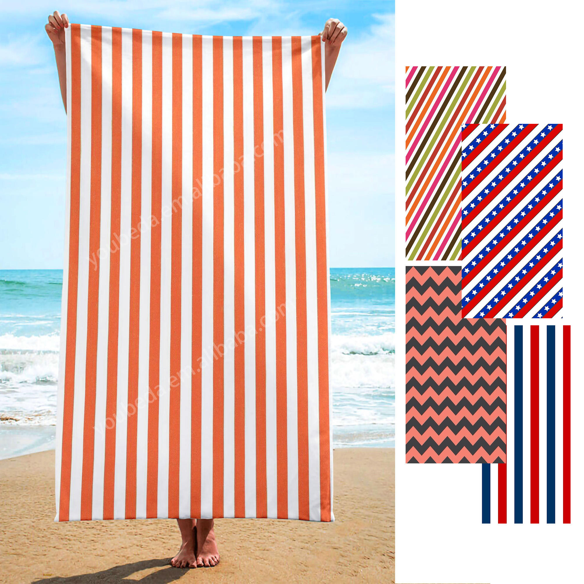 Grande Serviette De Plage - 100 X 180 Cm - 100 % Coton - Pour Homme Et Femme - Séchage Rapide - Serviette De Plage - Douce Et Absorbante - Pour Plage, Voyage, Natation Et Camping