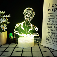 Vente directe d'usine Lampe de nuit anime 3D élégante Impression personnalisée disponible 16 couleurs Télécommande pour chambres à coucher