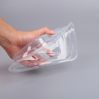 Boîtes à lunch jetables en plastique de style américain 750 ml et 1000 ml avec couvercles anti-fuite, compatibles micro-ondes pour plats à emporter