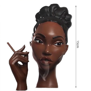 Porte-bougie sculpté à la main en forme de fille noire, décoration d'intérieur, centre de table pour la décoration de Noë<span class=keywords><strong>l</strong></span>, artisanat en résine, ornements - Product Image 5