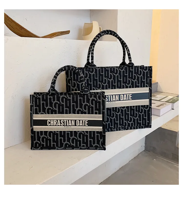 2021 New trendy fashion shipping bag for women retro tote handbags cross body purse wholesales canvas tote bag custom print