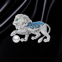 Broche lion imposante en perle d'eau douce TIANSHE, cadeau, mode, luxe, broche animale, vente en gros