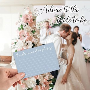 Biglietti Minimalisti Blu Polvere per Consigli e <span class=keywords><strong>Auguri</strong></span>, Note a Forma di Cuore per Matrimonio/Addio al Nubilato/Baby Shower, Biglietti Consigli per Ospiti con Buste - Product Image 5