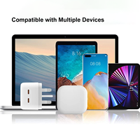 TKT 40W Nuevo Adaptador de Corriente Portátil con Doble Puerto Tipo-C, Cargador Rápido PD, Enchufe Plegable, Cargador de Pared para iPhone 17 Air/Pro/Pro Max