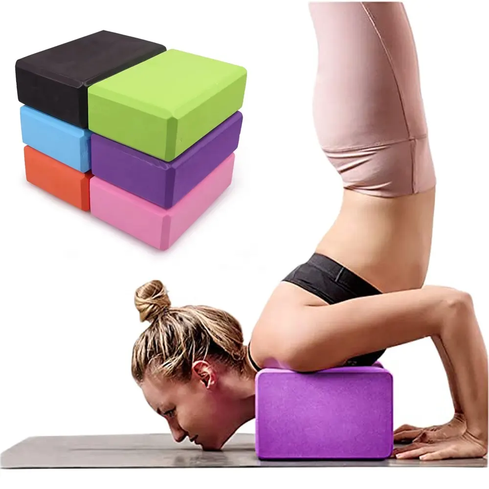 Oem Eco Vriendelijke Yoga Baksteen Hoge Dichte Eva Yoga Blok Foam Fitness Gymriem Set Custom Logo 120G 180G Eva Yoga Blokken