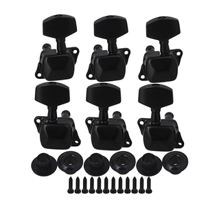 Mécaniques d'accordage semi-fermées noires 3L3R pour guitares électriques et acoustiques – Pièces de rechange - Product Image 2