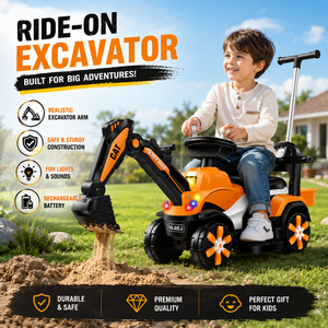 Excavatrice électrique jouet pour enfants de 2 à 4 ans et de 5 à 7 ans, alimentée par une batterie 6V, en plastique - Product Image 1