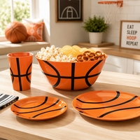Bol en mélamine de 6 pouces, thème basket-ball, vaisselle pour bar sportif, événement, service de collations