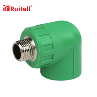 Coude flexible carré en PPR à filetage extérieur, certifié CE/ISO, durable 50 ans, pour accessoires de tuyauterie d'alimentation en eau, fabriqué en Chine