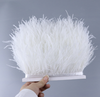 Économique 1ply Teint Plumes Garniture Plume Autruche Frange Bande Pour Vêtement Jupe Robe
