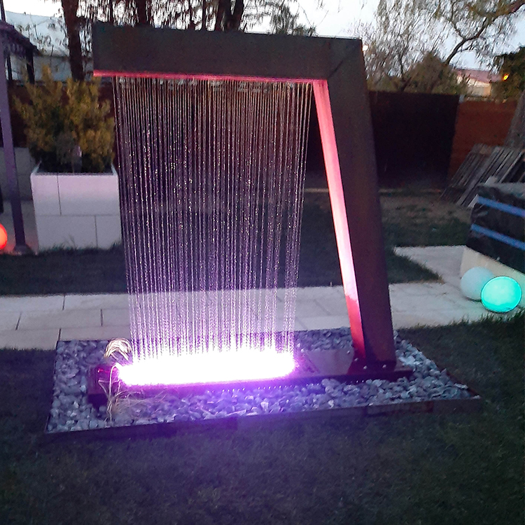 2mm Thick Corten Steel Metal Rain Curtain Water Feature Rusty