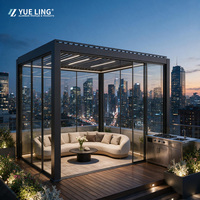 Pergola en aluminium à toit à lamelles imperméable, fabriquée sur mesure pour les constructeurs et les entrepreneurs du secteur commercial, pergola de cour