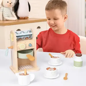 Gioco <span class=keywords><strong>di</strong></span> ruolo in legno per bambini finta macchina da caffè fai da te gioco simulazione educativa giocattoli da <span class=keywords><strong>cucina</strong></span> per bambini juguetes para los ninos - Product Image 2