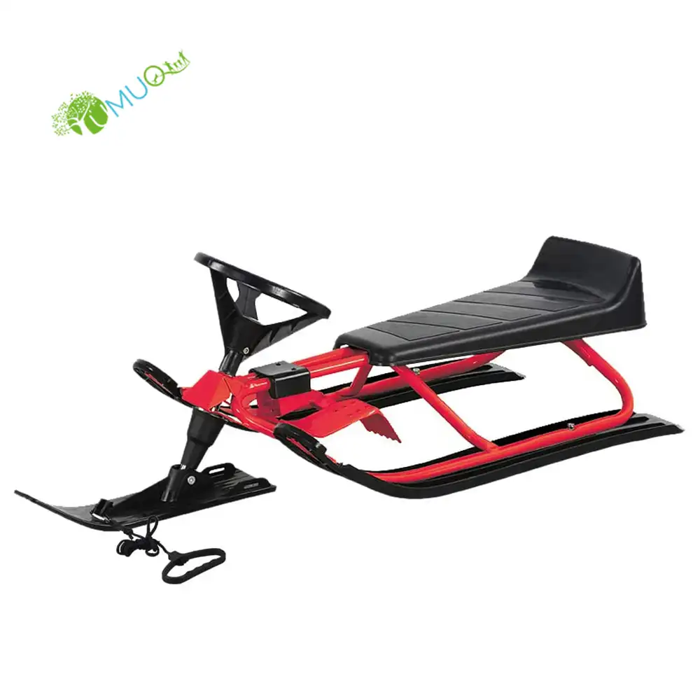 Snow YumuQ Kids Fun Snow Sled Sledge Racer Steering Snow Sleigh Scooter With Brakes For Outdoor Skiing Scooter Toys