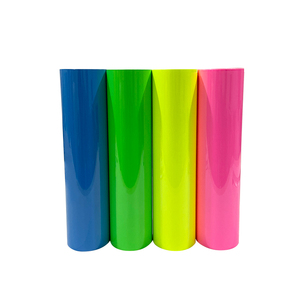 Neon Colors PU HTV vinyle jaune néon vinyle de transfert de chaleur pour le pressage de chaleur de vêtement - Product Image 2