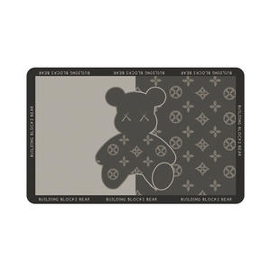 แผ่นรองพื้นรูปหมี บล็อกต่อรูปทรงสี่เหลี่ยมผืนผ้า สีเทา ลายการ์ตูน กันลื่น สำหรับใช้ในบ้านและห้องน้ำ - Product Image 1