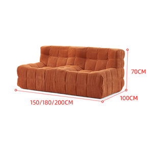 Sofá Modular de Compresión al Vacío, Diseño Cuadrado en Tela de Pana, Muebles para Sala de Estar - Product Image 4