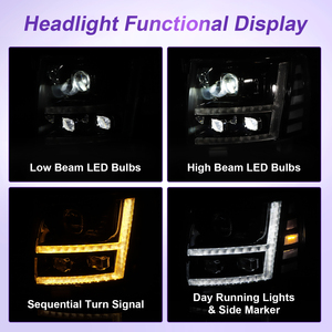 Vente directe d'usine Phare LED complet pour Chevrolet <span class=keywords><strong>Silverado</strong></span> 1500 / 2500HD / 3500HD 2007-2013 Phares automobiles LED - Product Image 4