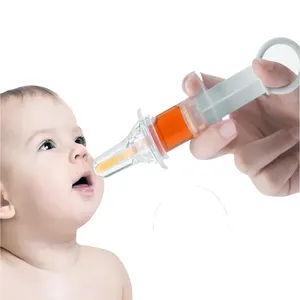 硅胶婴儿液体药物分配器喂料器，带软奶嘴注射器