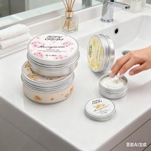 Eco-Friendly Non Rust Aluminum Container Box Metal Cans for Body Cream with Customized Logo - Product Image 1