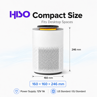 Purificateur d'air mini HEPA en gros, logo personnalisé OEM, 6W 12V, prise US/EU, filtre à charbon actif, veilleuse, verrouillage enfant, chambre à coucher, maison