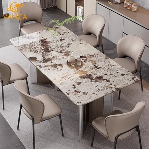 Premium esclusivo tavolo da pranzo <span class=keywords><strong>moderno</strong></span> Set di buona qualità luce marmo di lusso per <span class=keywords><strong>cucina</strong></span> <span class=keywords><strong>soggiorno</strong></span> all'aperto e mobili da Bar - Product Image 2