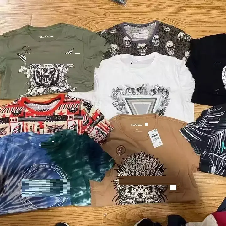 Mix Branded Overrun Clearance Stock Lot Garments Stock Wholesale t-shirt Apparel Stock