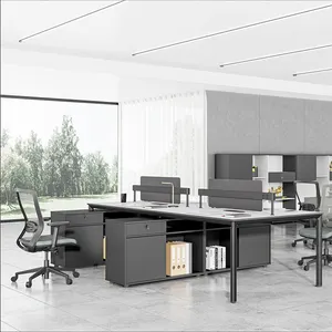 Höhen qualität Moderne offene modulare 4-Personen-Metallbein-Workstation Schreibtisch möbel Design Arbeit Büro tisch Workstation