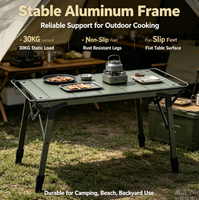 Table IGT, table de camping pliable en aluminium réglable en hauteur, légère, pour pique-nique en plein air