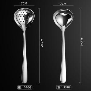 Elegante cuchara de acero inoxidable 316, cuchara de postre de alta calidad, cuchara para comer, cuchara de sopa en forma de corazón, colador, cuchara redonda engrosada - Product Image 5