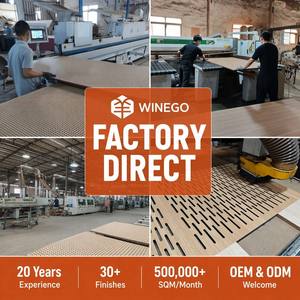 WINEGO stile industriale impiallacciatura di <span class=keywords><strong>legno</strong></span> pannelli acustici perforati resistente al fuoco parete pannello acustico - Product Image 6