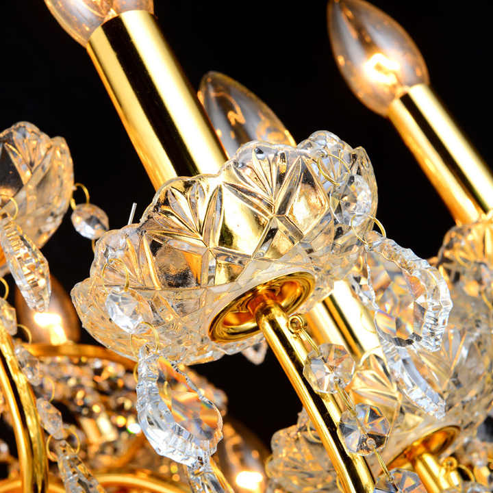 Đèn chùm pha lê Châu Âu Đèn chùm nến sang trọng Đèn phòng khách Đèn chùm biệt thự Atmospheric