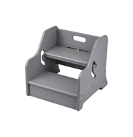Escabeau pliant en bois pour tout-petits à 2 marches, tour d'apprentissage convertible pour enfants, marchepied de sécurité pour salle de bain et cuisine, chaise d'aide pour bébé