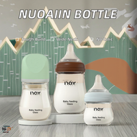 Ensemble de biberons en verre pour nourrissons 80ml/160ml avec fonction anti-colique et sans BPA, produits pour bébés incluant le bouchon