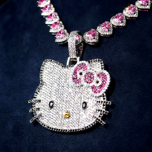 Lindo Colgante de Plata 925 con Baño de Rodio de Hello Kitty, con Microincrustaciones, para Mujer - Product Image 1