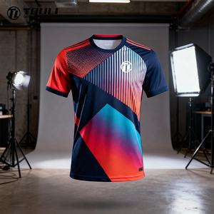 T-shirt in Poliestere di Alta Qualità 25-26, Traspirante, Elastica, per Allenamento Fitness, Calcio, Sport, Corsa, Tinta Unita - Product Image 1