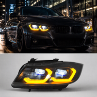 Feux de jour (DRL) jaunes/blancs modifiés avec clignotants intégrés pour BMW Série 3 E90 E91, accessoires de voiture pour blocs optiques 05-12