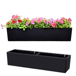 LaLaGreen Self Watering Large Rectangular Black Plastic PP Planter Box (40 Inch 1 Pack) <b>for</b> Indoor/Outdoor Use Succulents <b>Herbs</b> - Product Image 4
