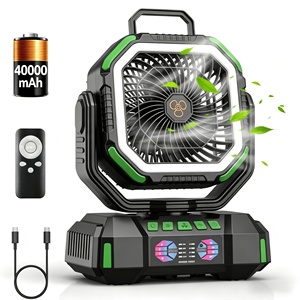 40000mAh USB Battery Portable Camping Fan <b>Remote</b> <b>Control</b> Oscillating Brushless Motor with Light Plastic Box Included Outdoor Use - Product Image 1