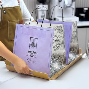 Sacs en papier kraft écologiques imprimés avec logo personnalisé, conception gratuite pour les plats à emporter de boulangerie, livraison de nourriture, emballage de boulangerie, recyclables - Product Image 4