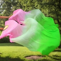 100% chinois soie ventilateur voile femmes danse du ventre Costume long pliant soie ventilateurs pour le culte