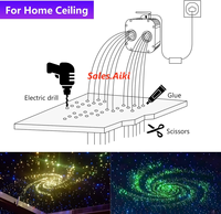 Plafonnier à étoiles scintillantes à double couleur 50W, kit de plafond en fibre optique, éclairage de plafond, commande à distance par application sonore, pour la maison