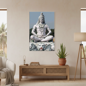 ผ้าใบพิมพ์: ศิลปะรูปปั้นฮินดูที่สง่างามสำหรับตกแต่งบ้านผ้าใบห่อ - Product Image 3