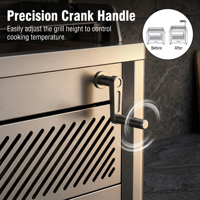 Barbecue au charbon de bois moderne pour comptoir, en acier inoxydable, style argentin haut de gamme pour barbecue en plein air